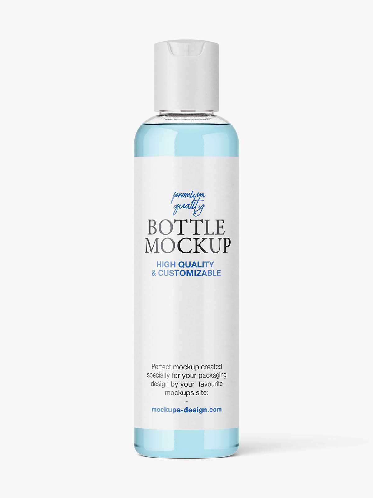 Long disc-top bottle mockup