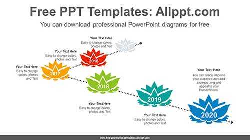 Lotus Above Dotted Line PowerPoint Diagram