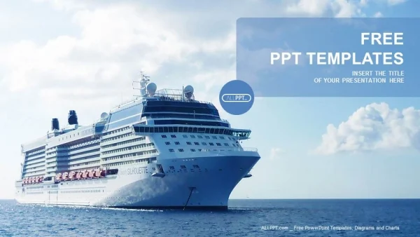 Luxury cruise ship sailing PowerPoint Templates