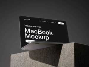 MacBook on Concrete Mockup