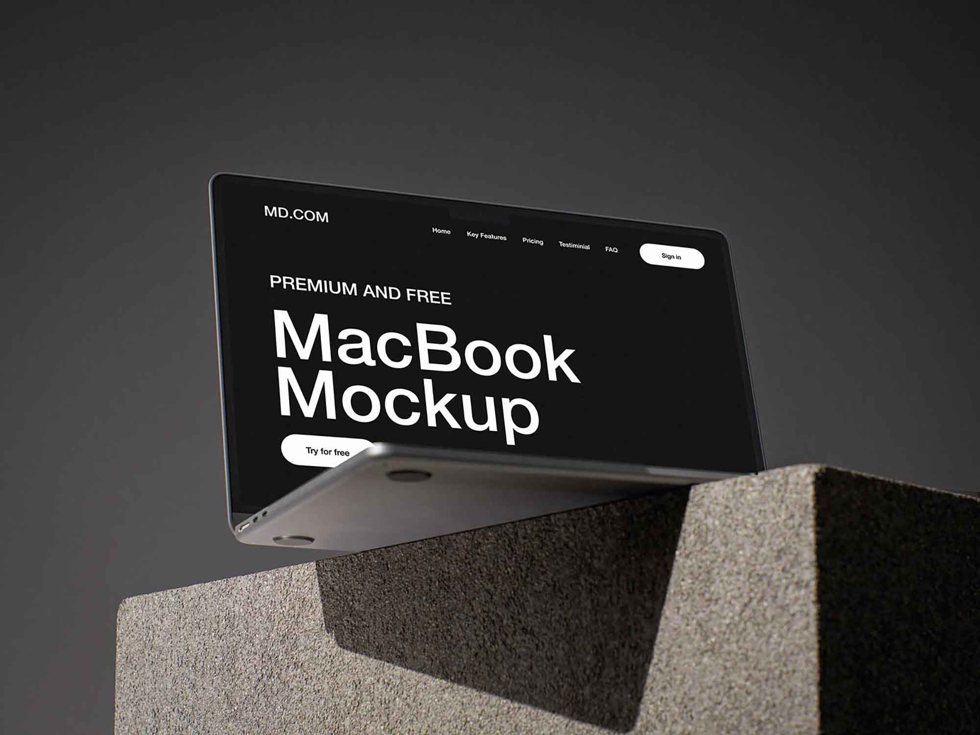MacBook on Concrete Mockup