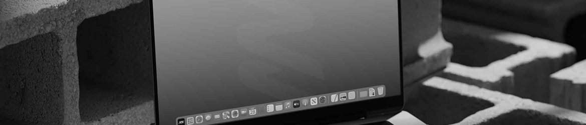 Macbook Pro Mockup on Bricks