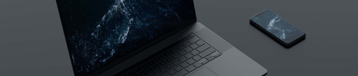 Macbook Pro with iPhone 11 Mockup (PSD)