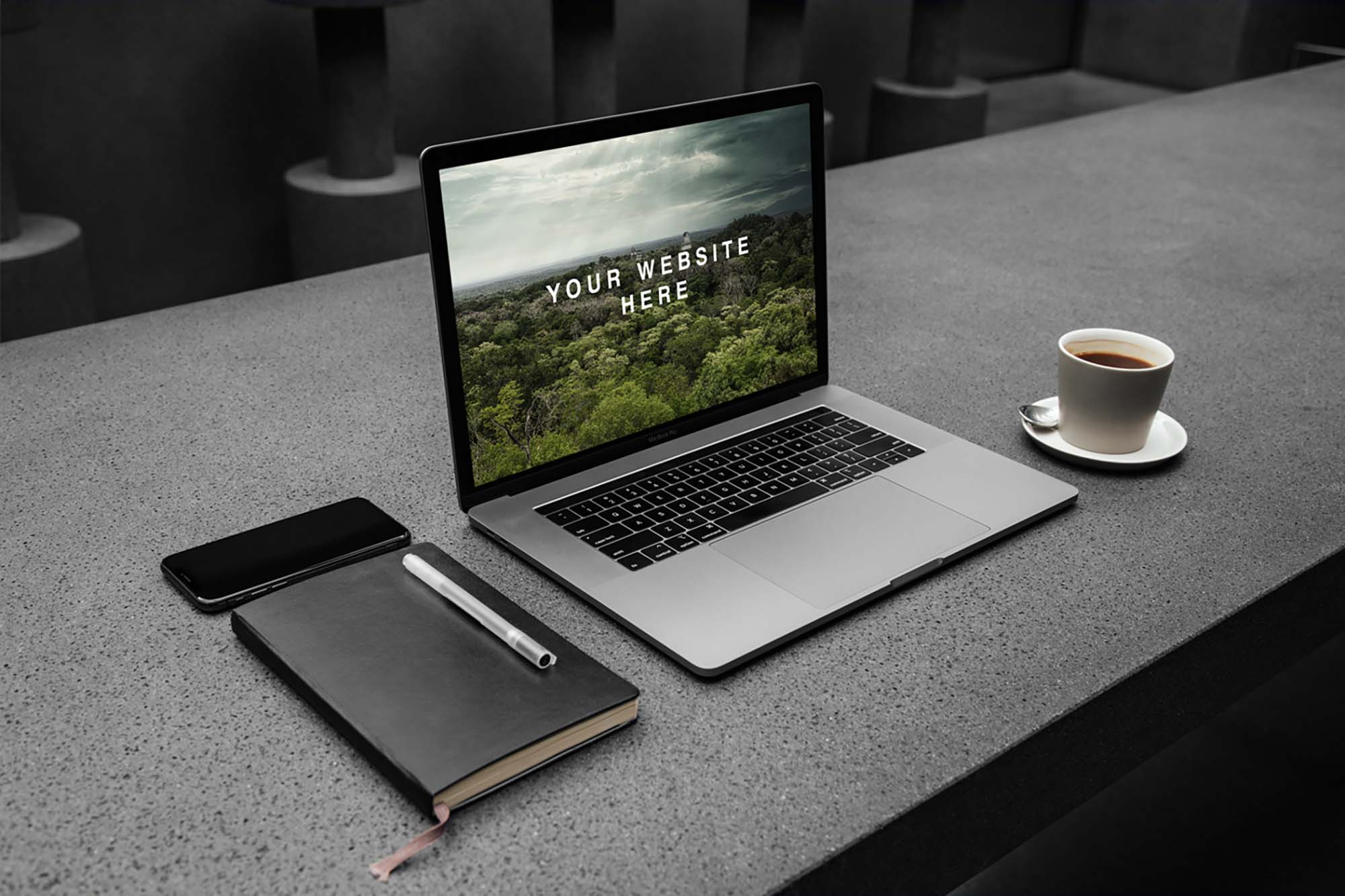 MacBook Pro Workspace Mockup (PSD)