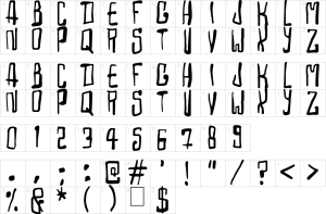 Mapa de caracteres da fonte Madhouse Font | 1001 Free Fonts