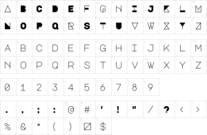 Mapa de caracteres da fonte Major Mono Display Font | 1001 Free Fonts