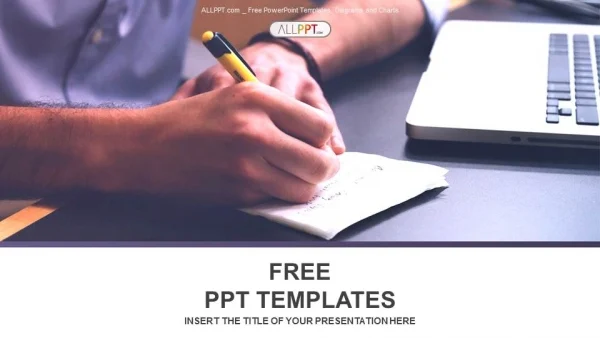 Makes a note at business document PowerPoint Templates