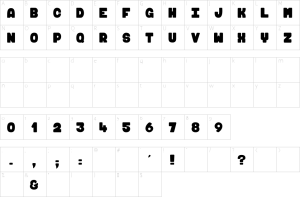 Mapa de caracteres da fonte Maki Fugu Font | 1001 Free Fonts