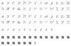 Mapa de caracteres da fonte Making A List Checking It Twice Font | 1001 Free Fonts