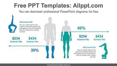 Male Female Silhouette Chart PowerPoint Diagram