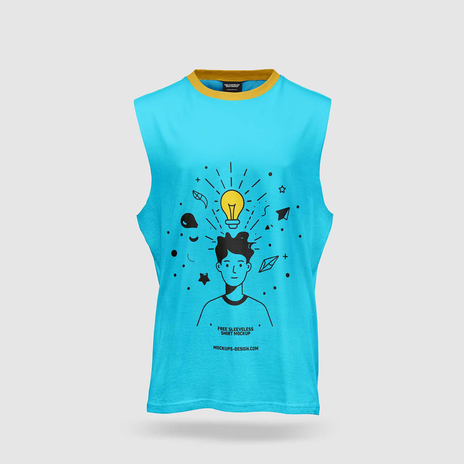 Male sleeveless shirt mockup