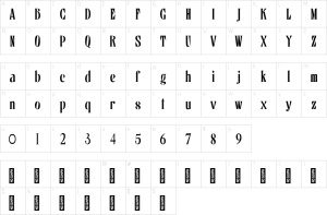 Mapa de caracteres da fonte Malven Font | 1001 Free Fonts