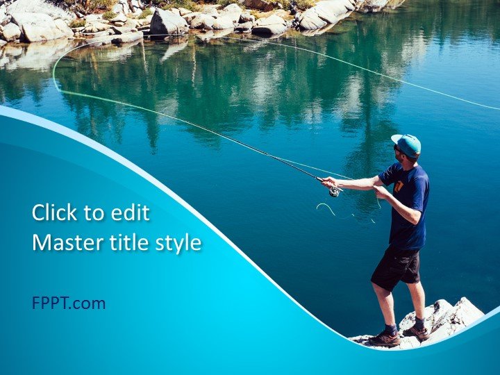 Man Fishing PowerPoint Template