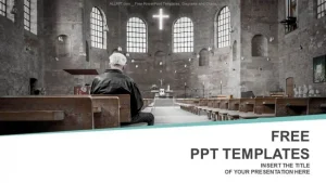 Man praying in church PowerPoint Templates