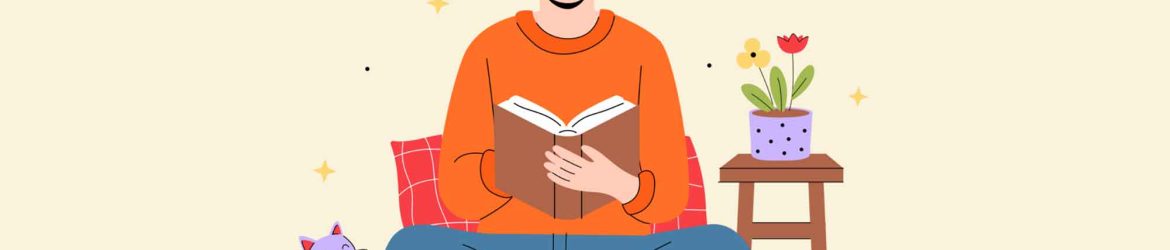 Man Reading a Book Illustration
