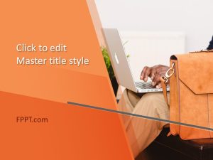 Man Working in a Computer PowerPoint Template