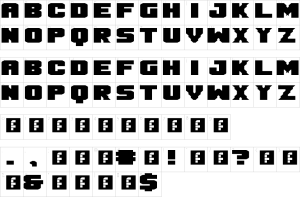 Mapa de caracteres da fonte Mandarin Font | 1001 Free Fonts