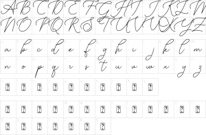 Mapa de caracteres da fonte Manhattan Signature Font | 1001 Free Fonts