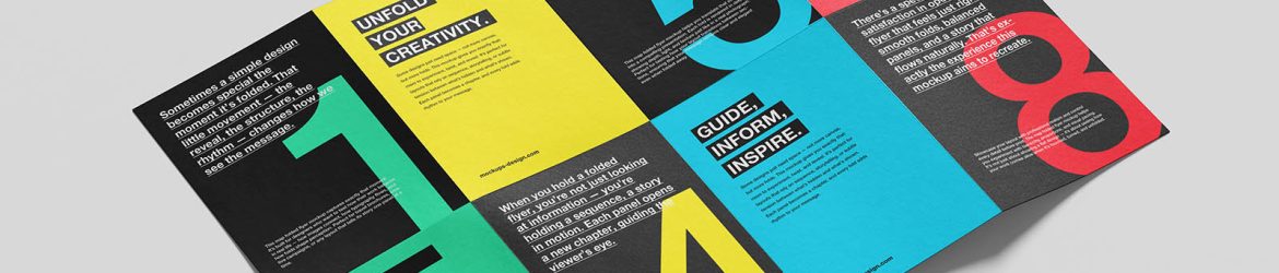 Map folded flyer mockup / 16 pages - Instant Download