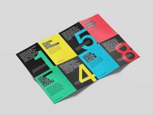 Map folded flyer mockup / 16 pages - Instant Download