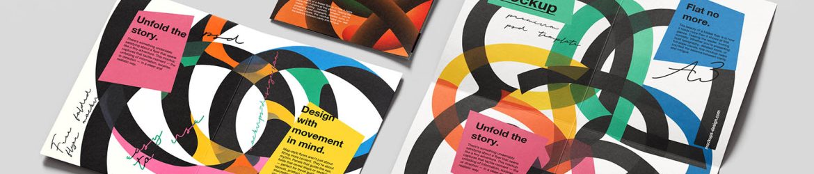 Map folded flyer mockup - Instant Download
