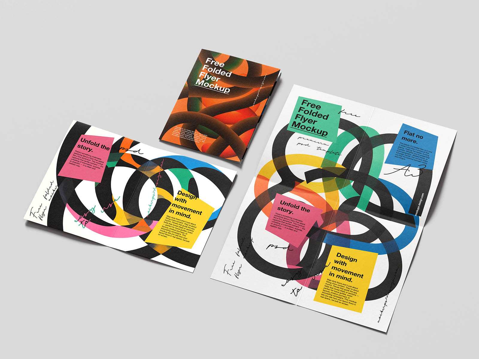 Map folded flyer mockup - Instant Download