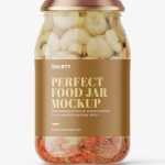 Marinated mushrooms jar mockup