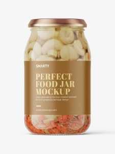 Marinated mushrooms jar mockup
