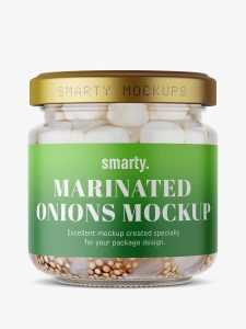 Marinated onions jar mockup