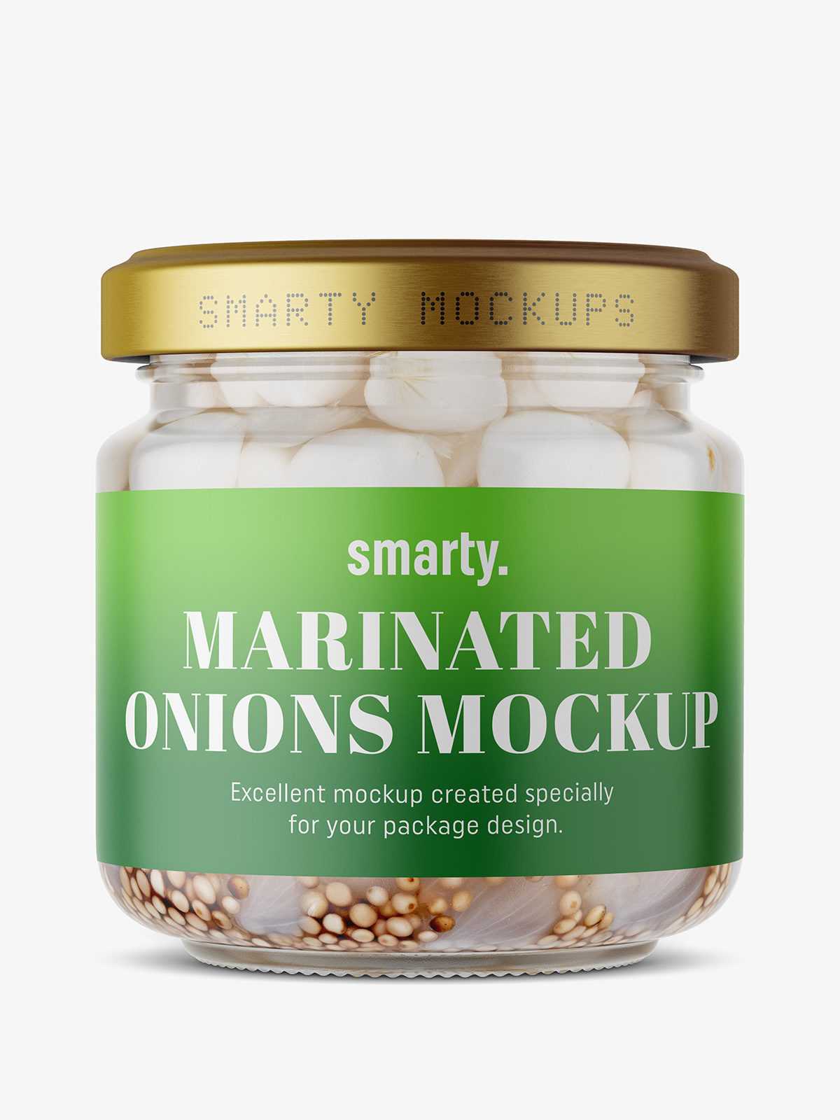 Marinated onions jar mockup