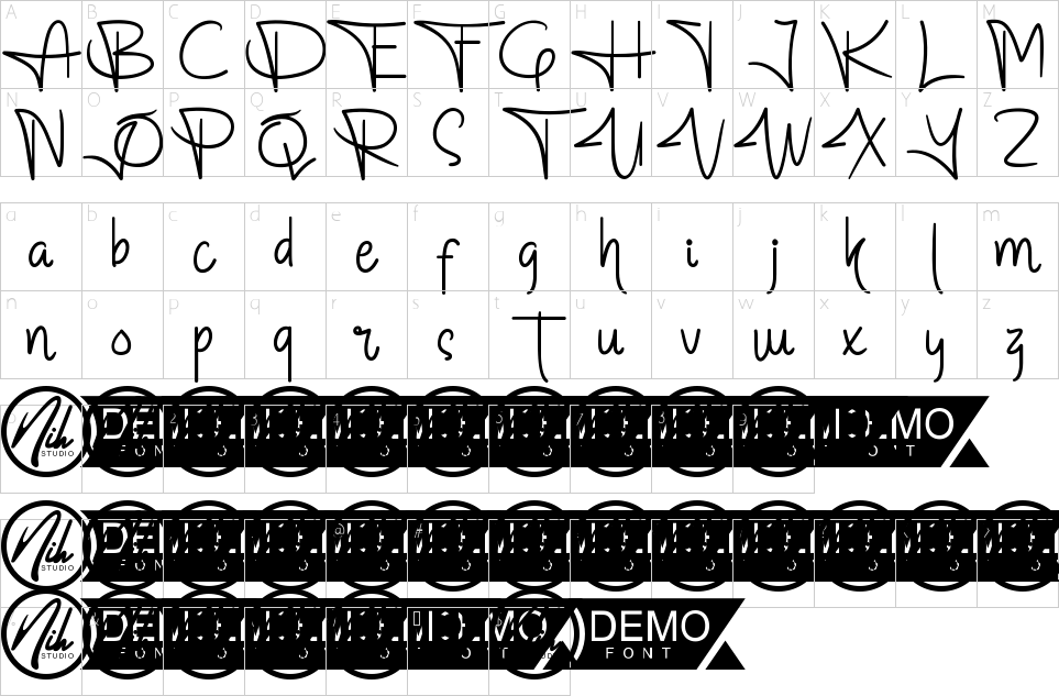 Mapa de caracteres da fonte Marlinton Font | 1001 Free Fonts