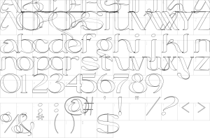 Mapa de caracteres da fonte Maroon And Black Font | 1001 Free Fonts