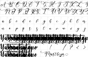 Mapa de caracteres da fonte Marthiya Font | 1001 Free Fonts