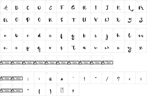 Mapa de caracteres da fonte Mary Boyd Font | 1001 Free Fonts