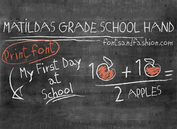 MATILDAS GRADE SCHOOL HAND Font