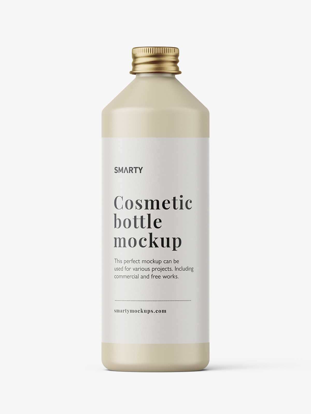 Matt bottle with aluminium screw cap mockup