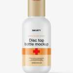 Matt bottle with disc top lid mockup