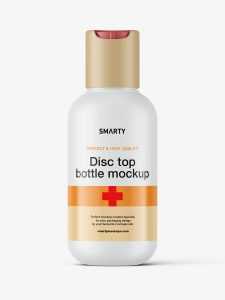 Matt bottle with disc top lid mockup