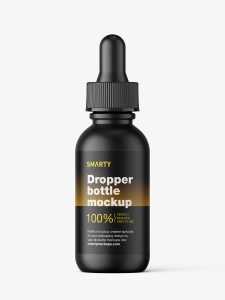 Matt bottle with dropper mockup
