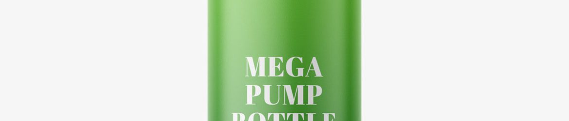 Matt bottle with metallic mega pump