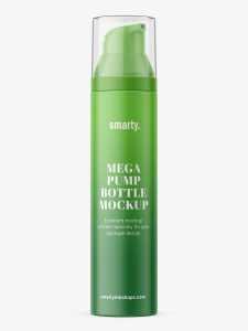 Matt bottle with metallic mega pump