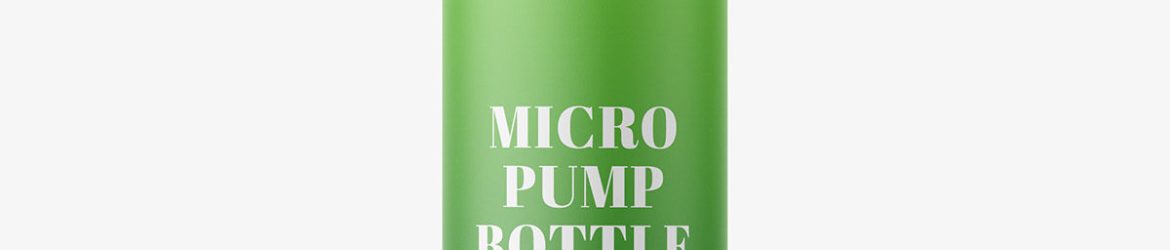 Matt bottle with metallic micro pump