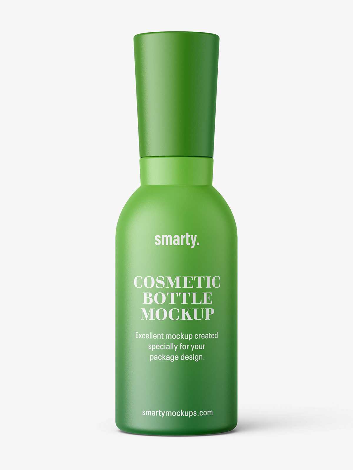 Matt bottle with narrowing neck mockup