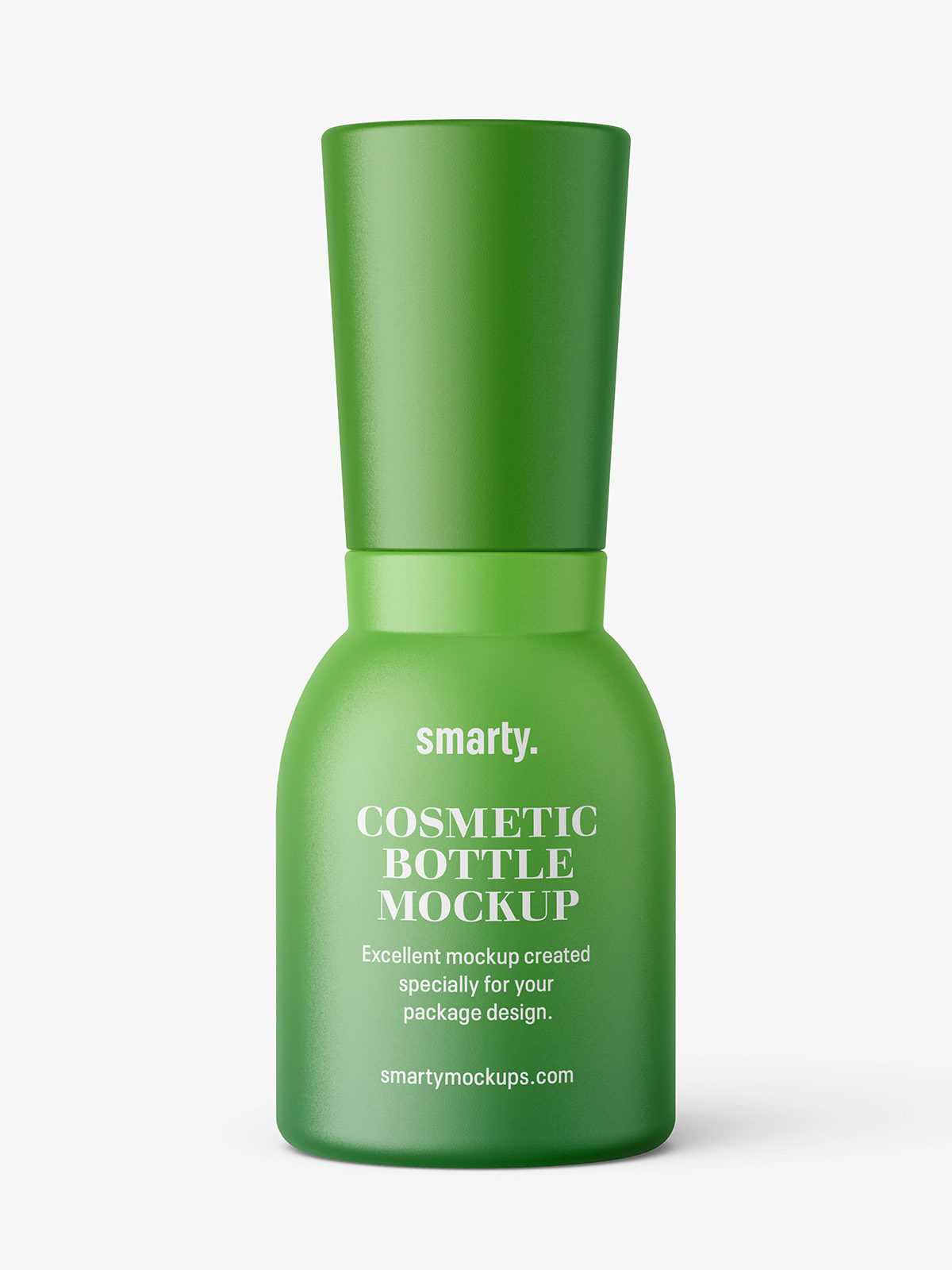 Matt bottle with narrowing neck mockup