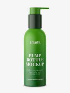Matt bottle with pump mockup