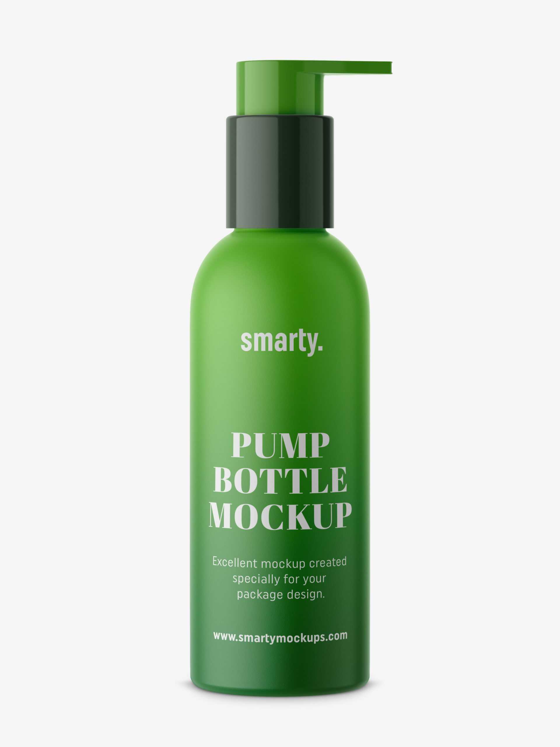 Matt bottle with pump mockup