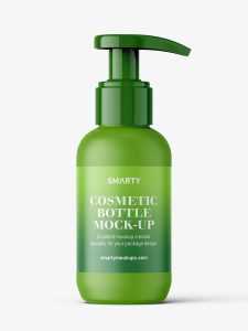 Matt bottle with pump mockup / 100 ml
