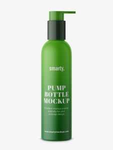 Matt bottle with pump mockup