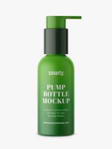 Matt bottle with pump mockup