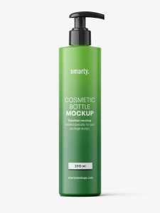 Matt bottle with pump mockup / 250 ml